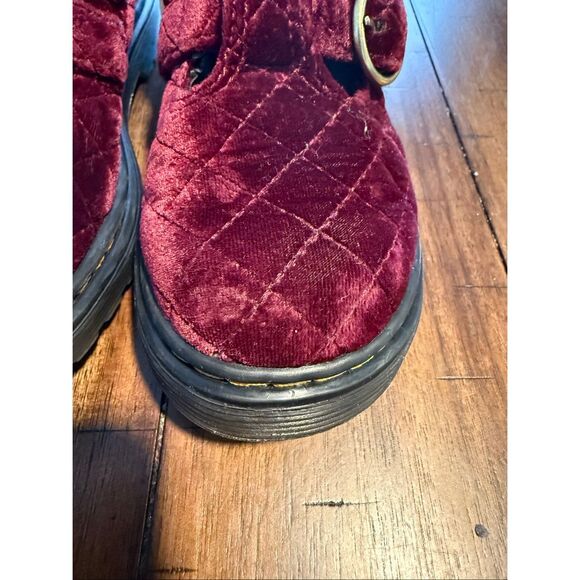DR MARTENS JUNIOR 8065 QUILTED VELVET MARY JANE SHOES - Picture 11 of 14